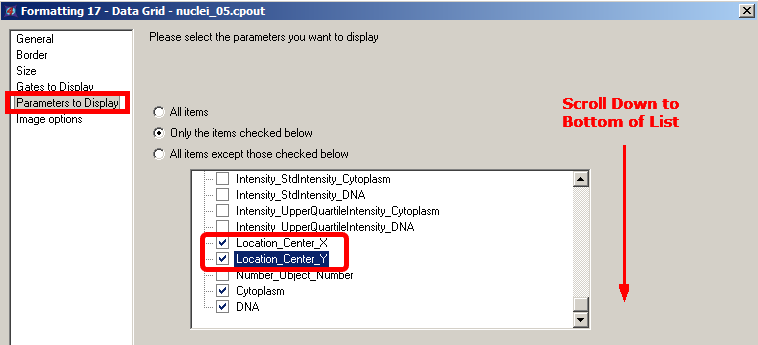 图T28.31   Selecting Parameters to Display in Data Grid (选择在数据网格中要显示的参数)